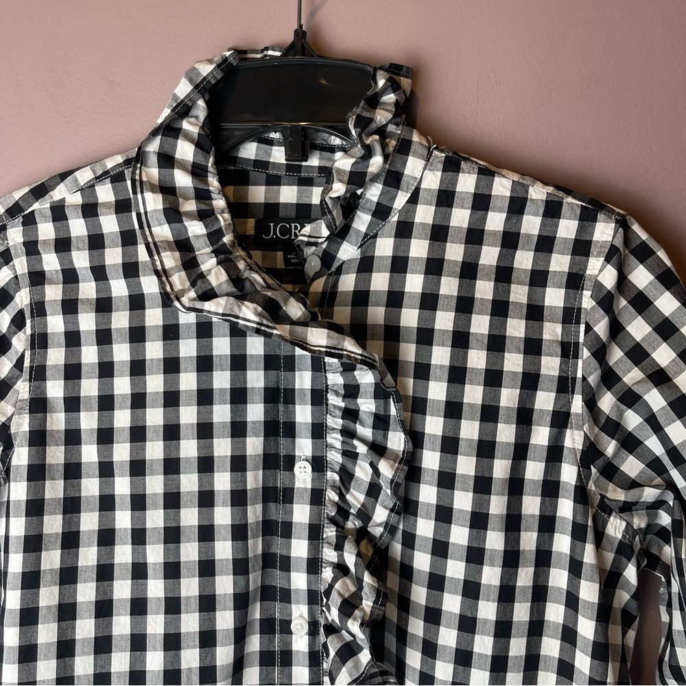 J Crew Cottage cotton poplin top gingham BP623 (2023 style) - Picture 5 of 14